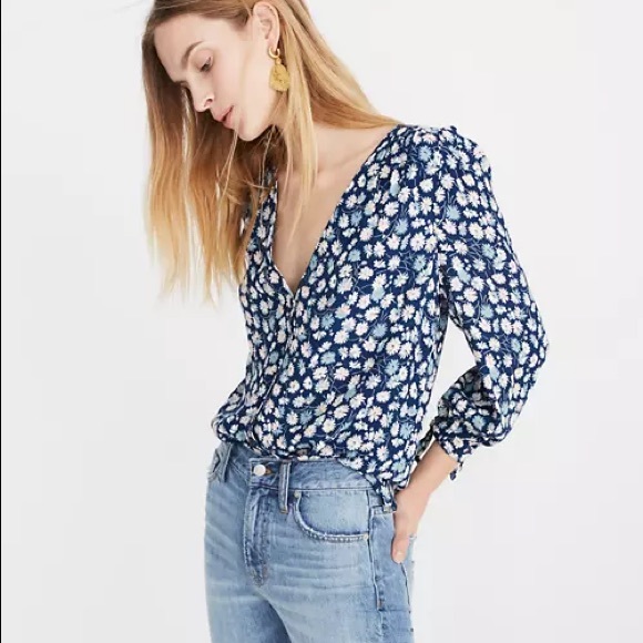 Madewell Tops - Tie-Sleeve Button-Down Top in French Floral